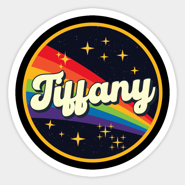 Tiffany // Rainbow In Space Vintage Style Sticker by LMW Art